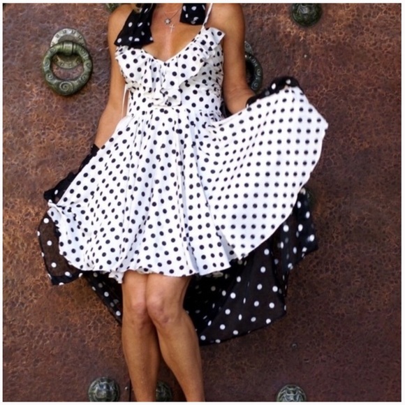 Ark & Co Dresses & Skirts - Ark and Co. White and Black Polka Dot Mini Dress